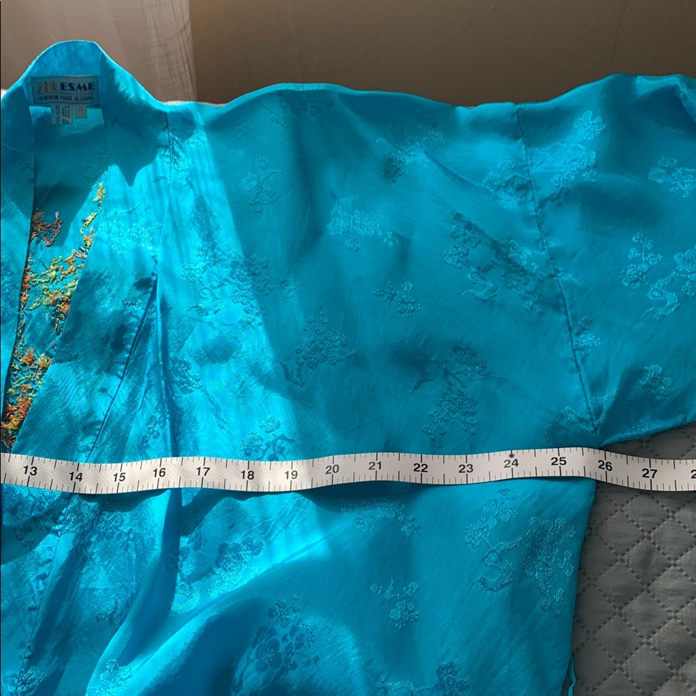 🐉 Vintage Asian Hand Embroidered Jacquard Kimono Robe S - Picture 6 of 10